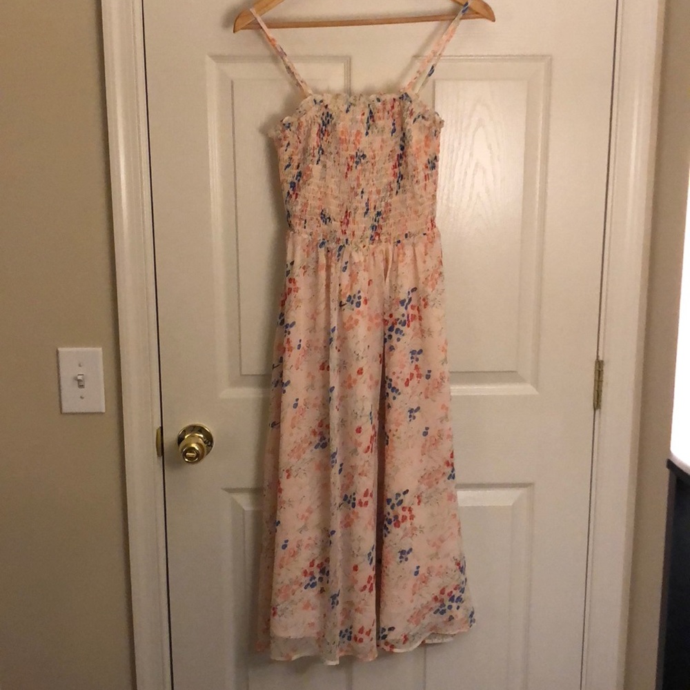 Light pink floral midi dress